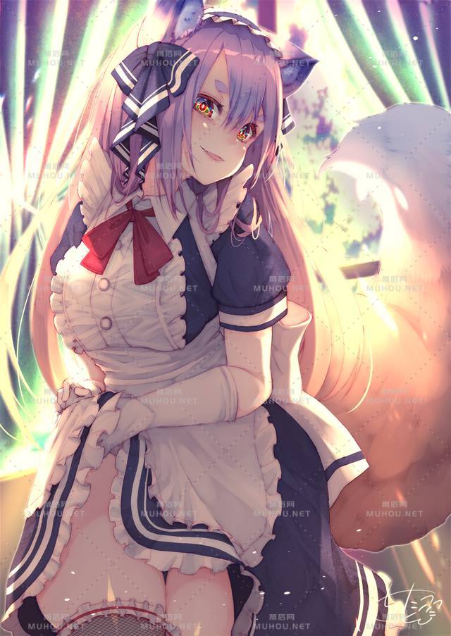 甜美可人的女仆装少女插画