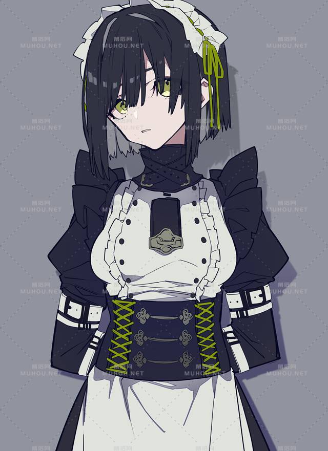 甜美可人的女仆装少女插画