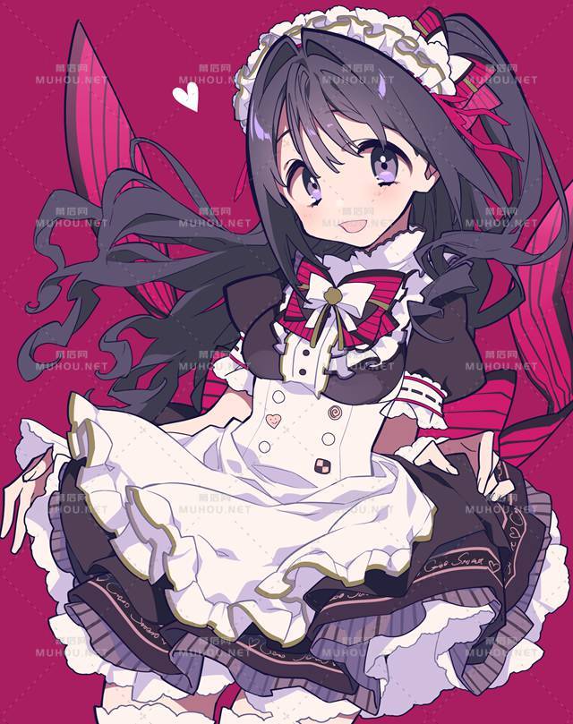 甜美可人的女仆装少女插画