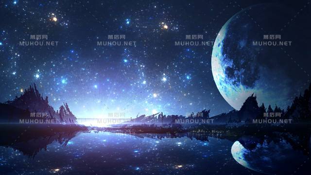 梦幻的浩瀚星空风景插画