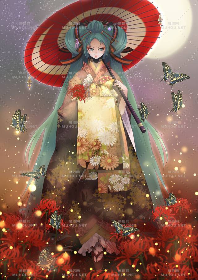 身穿和服日系女孩插画专辑