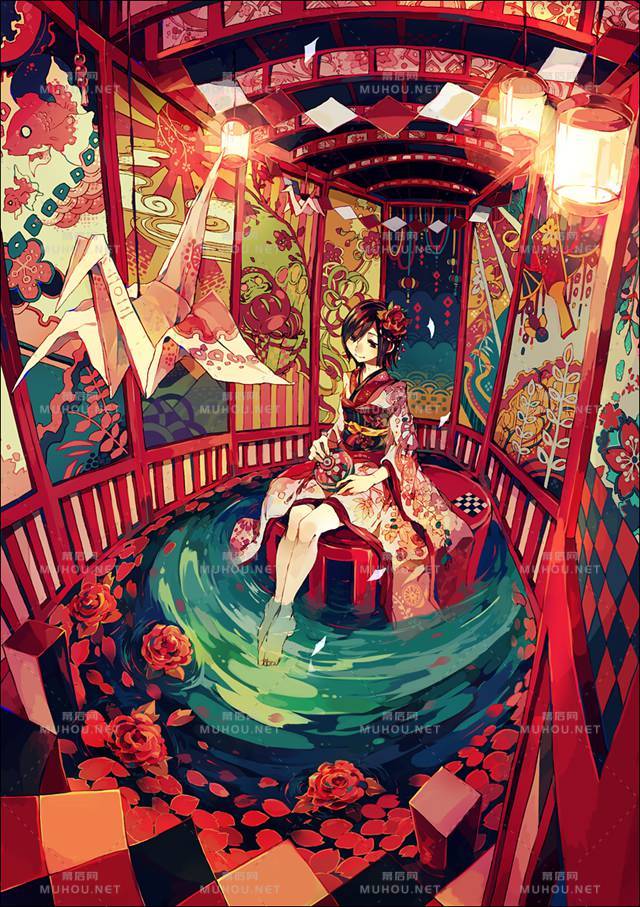 身穿和服日系女孩插画专辑