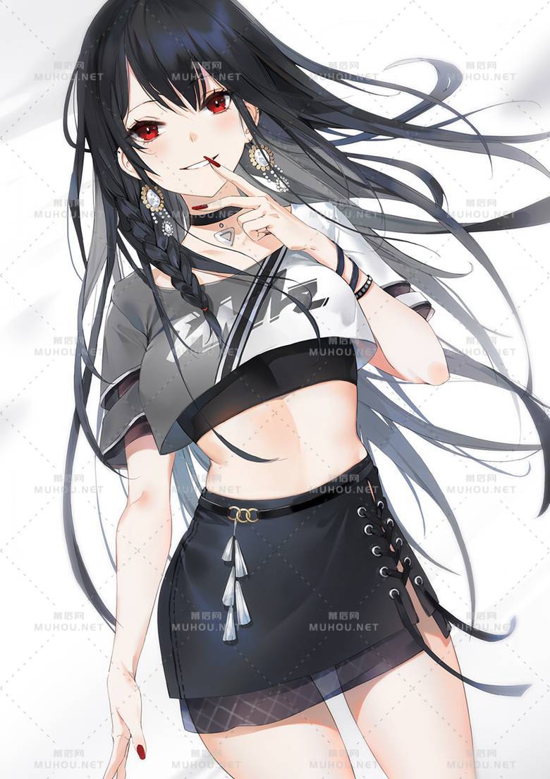 胸部丰满的日系女生插画