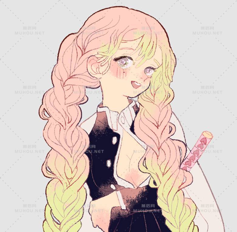 超唯美的甘露寺蜜璃同人插画