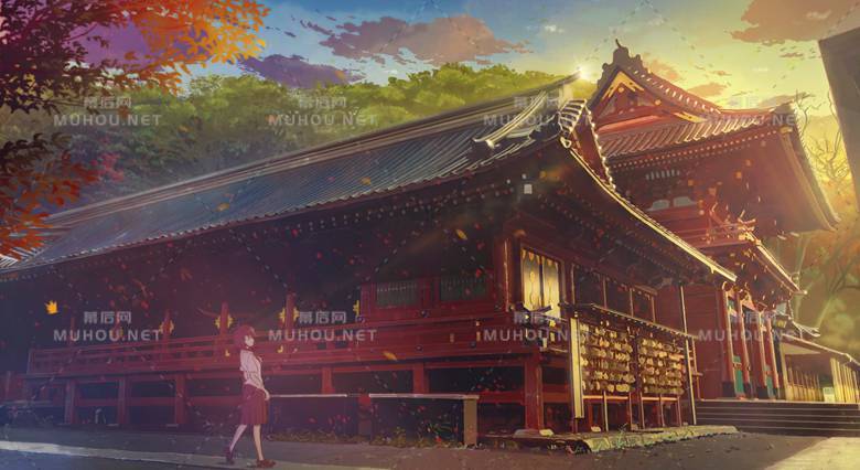 祭祀神灵的日式神社风景插画作品插图4