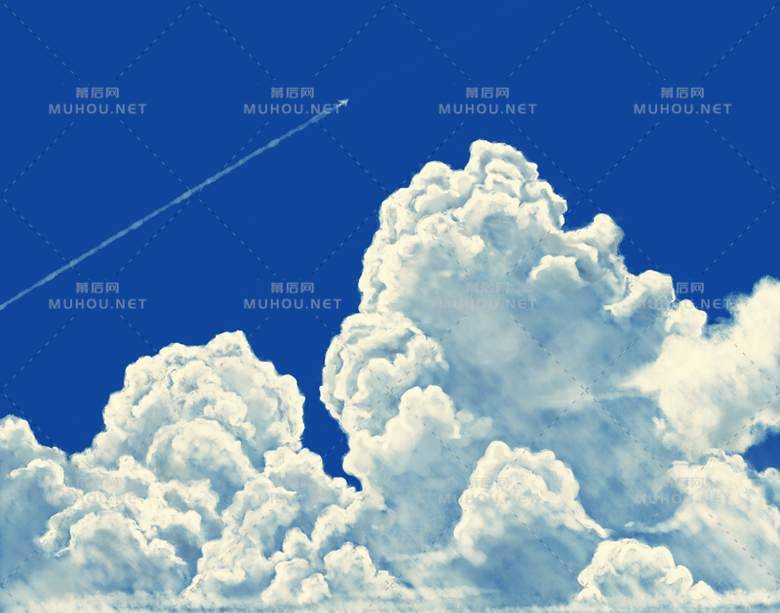 又见到美美的飞机云了插画作品插图2