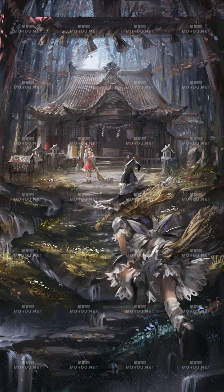 好看的日本神社风景插画作品插图2