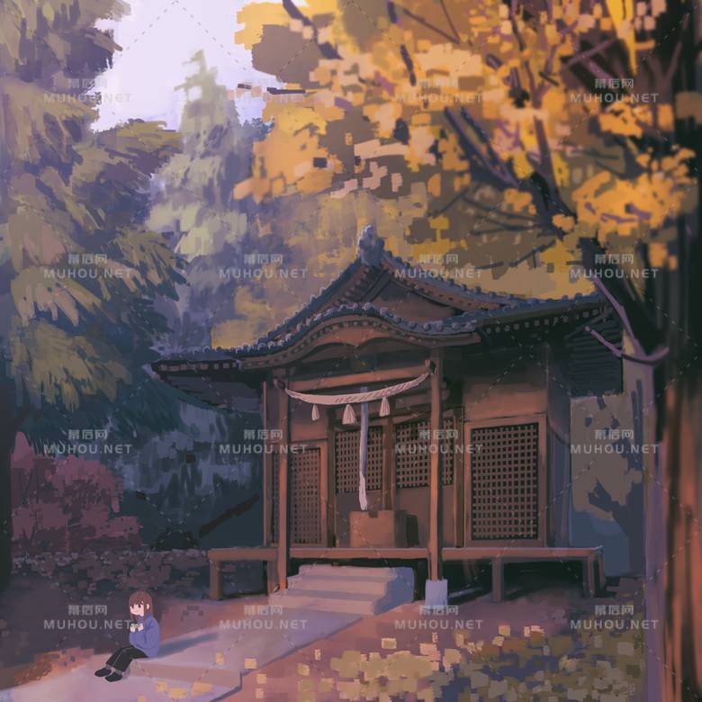好看的日本神社风景插画作品插图4