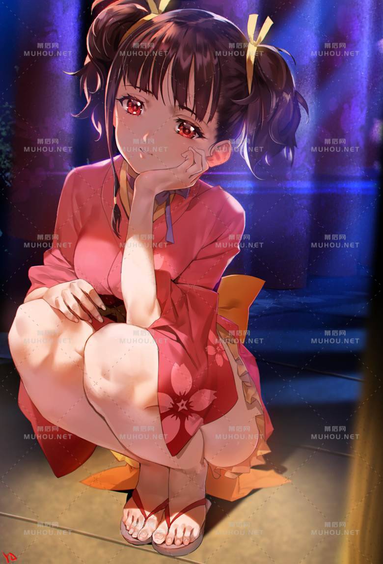 蹲在那里的少女插画作品插图3