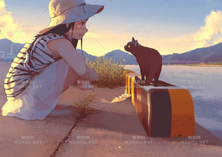 蹲在那里的少女插画作品插图4