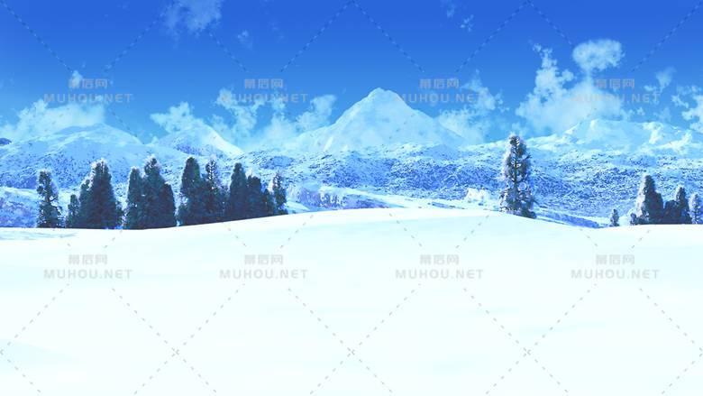 巨美的远山风景插画