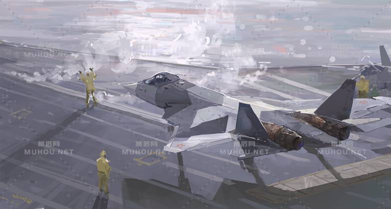 军事题材的战斗机插画