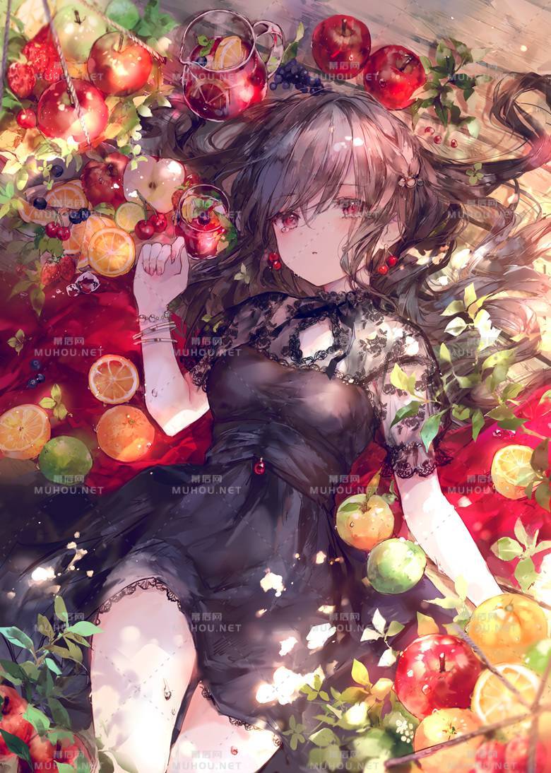 仰卧姿势的可爱女孩插画