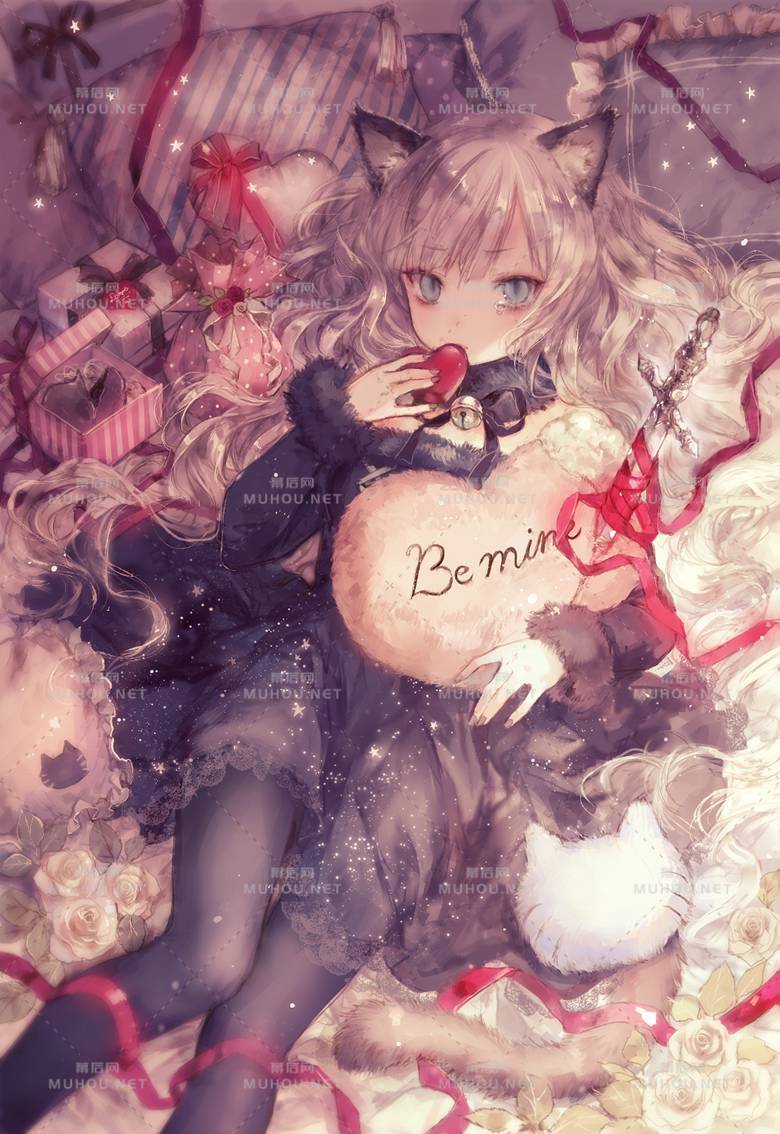 仰卧姿势的可爱女孩插画