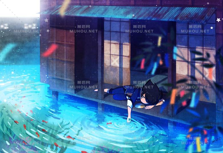 日本水屋敷风格建筑插画作品插图2