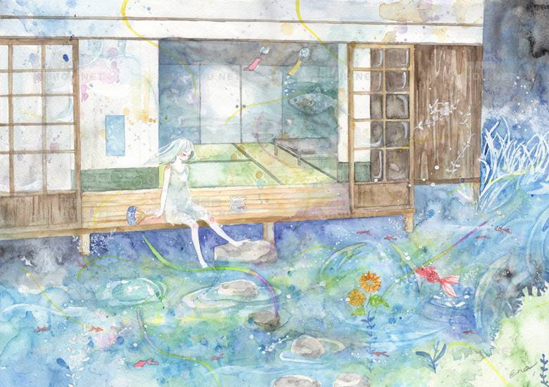 日本水屋敷风格建筑插画作品插图4