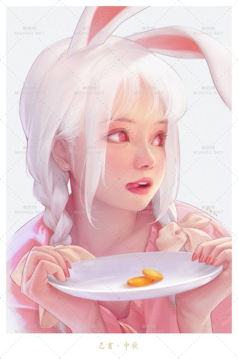 是可爱的兔女郎唯美插画作品插图