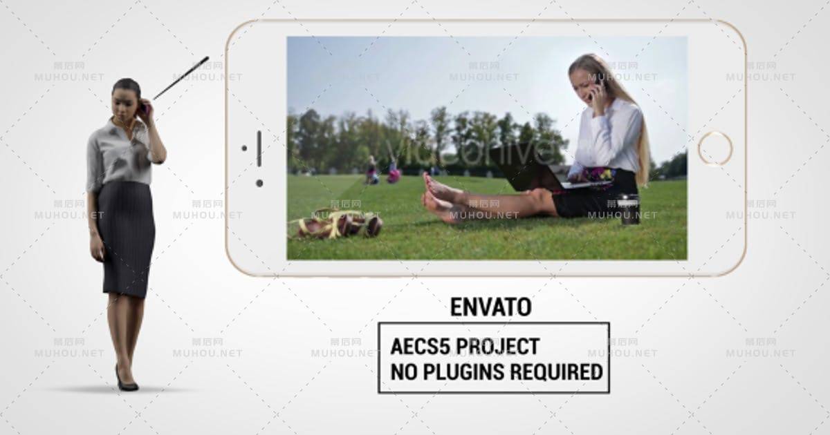 应用程序演示人员介绍app动画AE视频模板