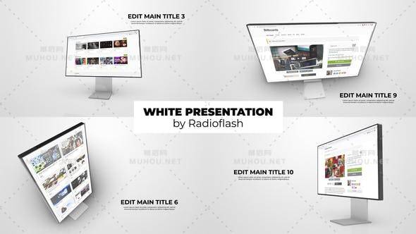 白色演示网站宣传动画AE视频模板插图