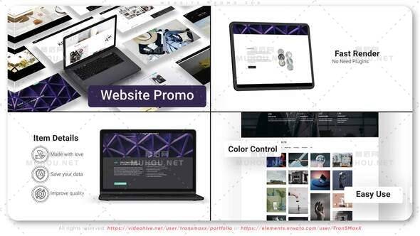 网站促销网页设计宣传AE视频模板插图