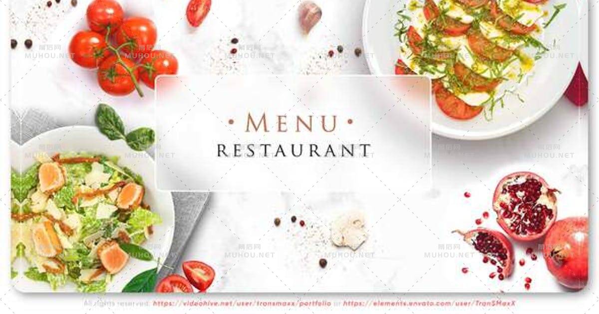 东方厨房餐厅美食广告菜单AE视频模板