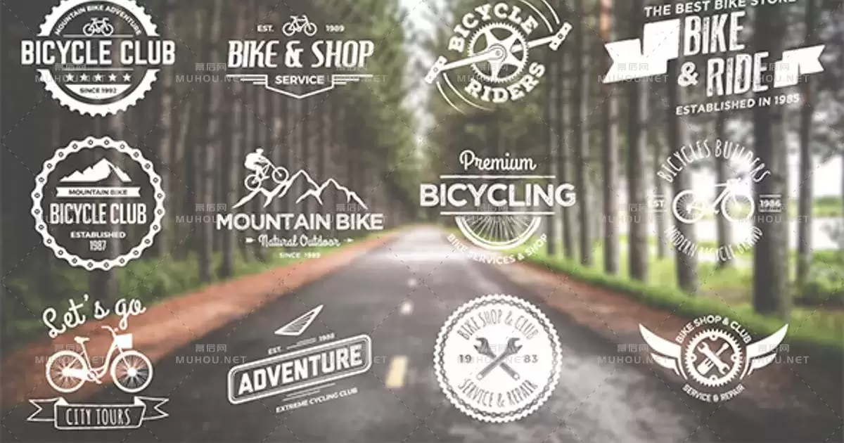 缩略图自行车和运动项目徽章动画视频AE模板