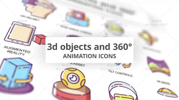 3D对象和360-动画图标mg动画元素ae模版插图