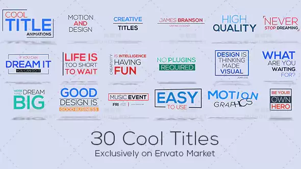 30个酷标题带投影文字动画视频AE模板插图