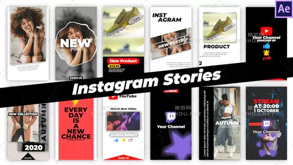 Instagram故事手机竖屏博客视频AE模板插图