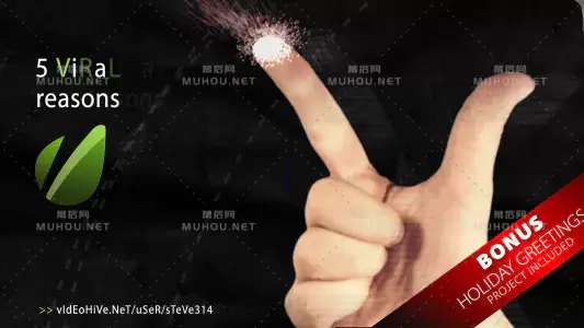 魔法手指手势出现文字动画视频AE模板插图