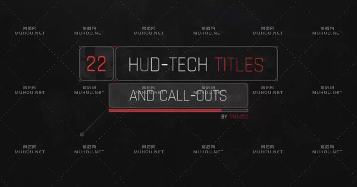 HUD技术标题赛博朋克风格文字动画视频AE模板