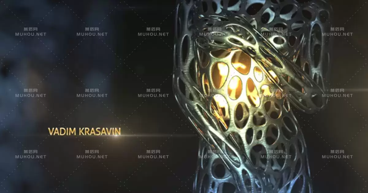 仿生生物科技文字标题片头视频AE模板