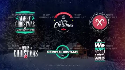 大气圣诞节标题动画徽章视频AE模板插图