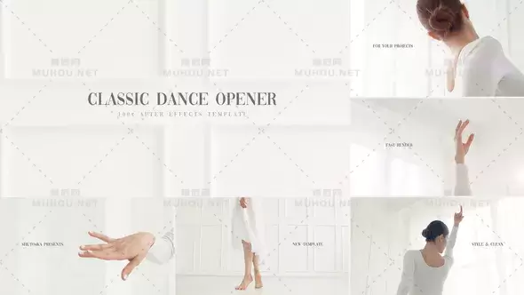经典芭蕾舞舞蹈文字片头视频AE模板插图