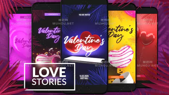 爱情浪漫情人节故事nstagram手机竖屏视频AE模板插图