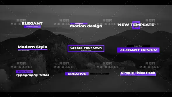 简单的创意标题文字动画排版视频AE模板插图