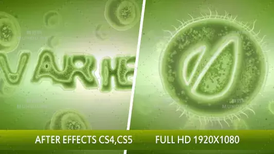 微观世界细胞生物绿色logo细菌武器模板视频AE模板插图