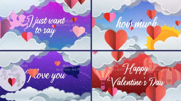 情人节浪漫文字动画素材视频AE模板插图
