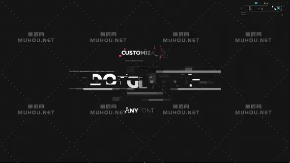 文字失真数字信号干扰文本效果视频AE模板插图