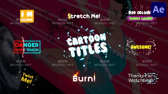 卡通花字Flash FX标题特效文字效果视频AE模板插图