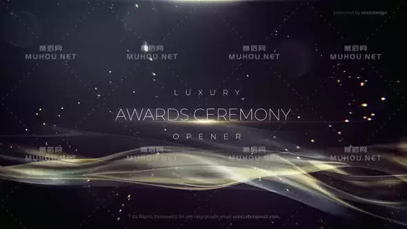 金色闪耀文字标题开场介绍AE视频模板素材 Luxury Silky Opener