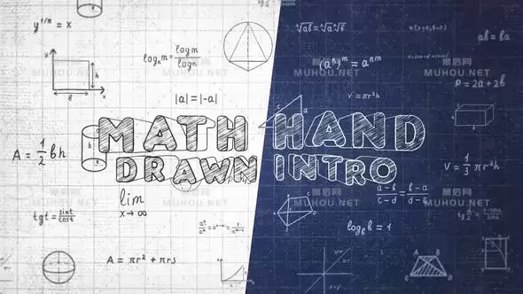 手绘素描几何数学公式图形元素动画AE视频模板素材 Math Hand Draw Intro插图