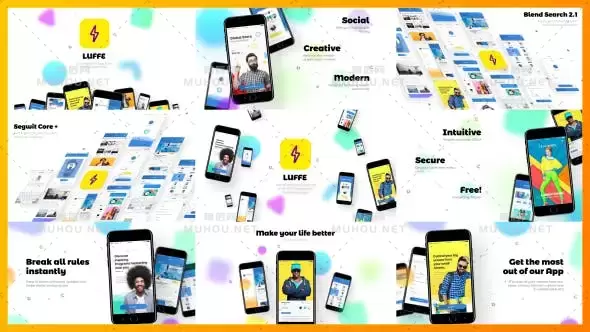 简洁时尚手机APP应用界面展示宣传动画AE视频模板素材 App Promo插图