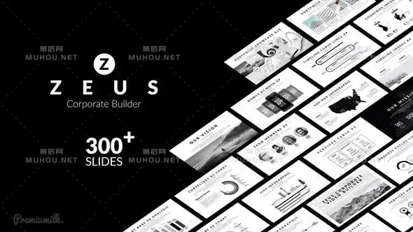 300组黑白风格公司企业宣传推广介绍包装动画AE视频模板素材 Zeus Corporate Builder插图