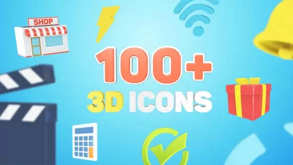 100个三维立体时尚LOGO标志图标动画AE视频模板素材插图
