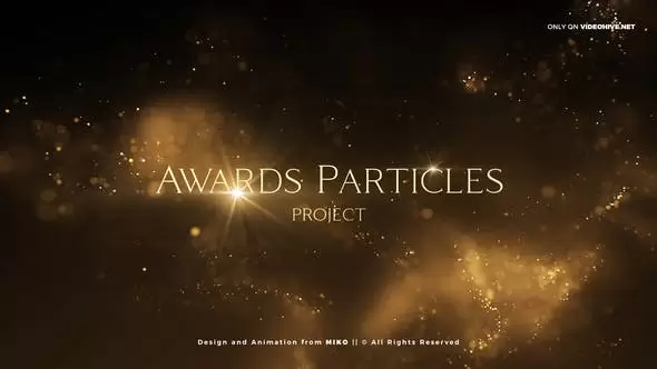 金色粒子文字标题颁奖典礼开场片头AE视频模板素材插图