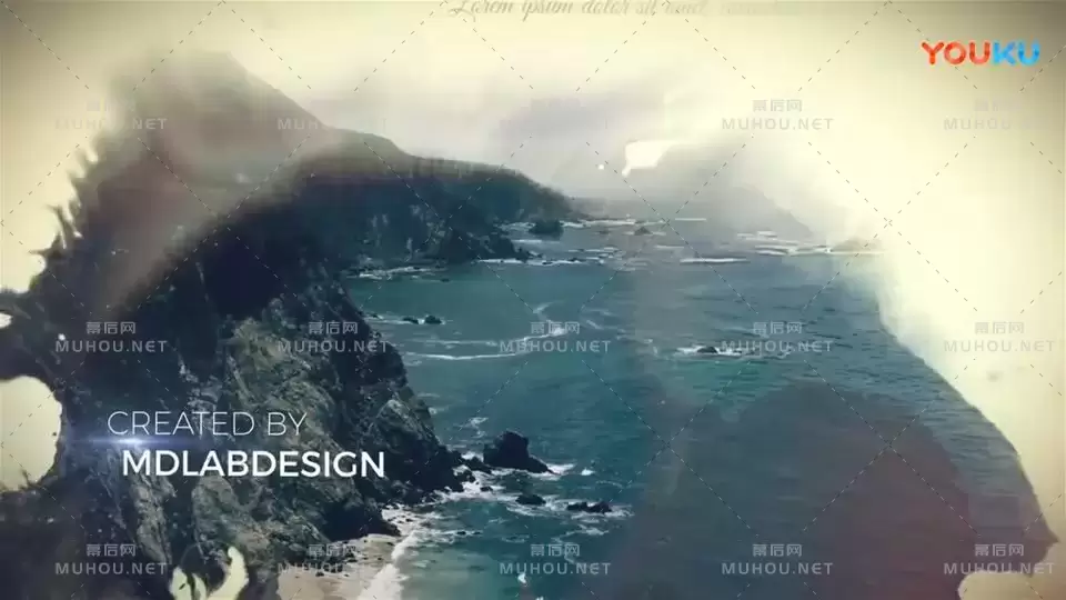 中国风水墨遮罩过渡效果图片照片幻灯片展示开场片头AE视频模板素材Ink Slideshow