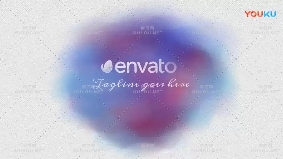 中国风水彩水墨涂画LOGO标志展示动画AE视频模板素材 Color Spot Logo Reveal