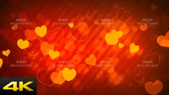 红色爱心4K高清婚礼心形视频素材下载插图