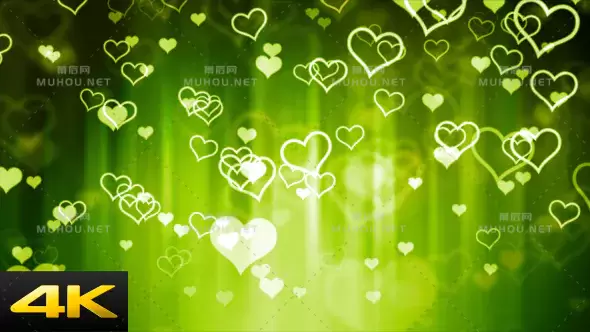 爱的绿色之心情人节婚礼背景视频素材下载插图